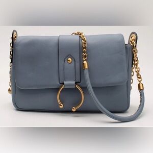 RED VALENTINO Leather Flap Crossbody Studded Padded Chain Strap New w/ defects